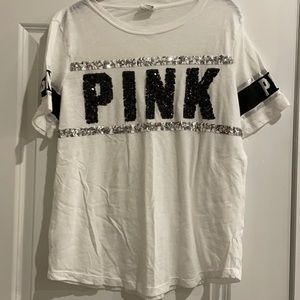 VS Pink football sequin tee